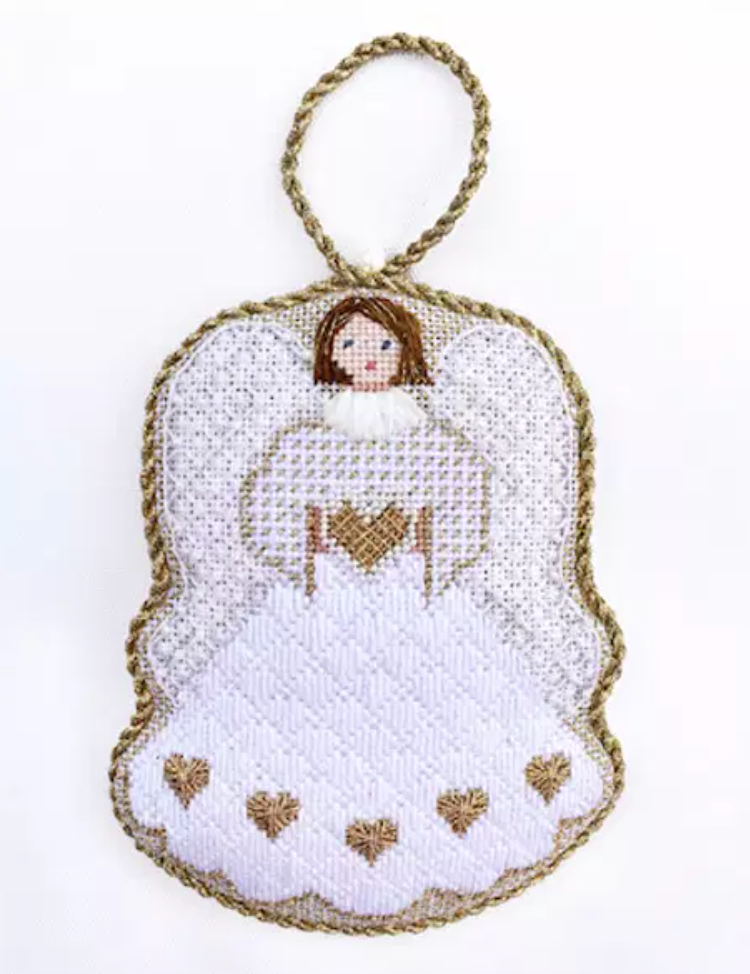 Angel with Heart Canvas - KC Needlepoint