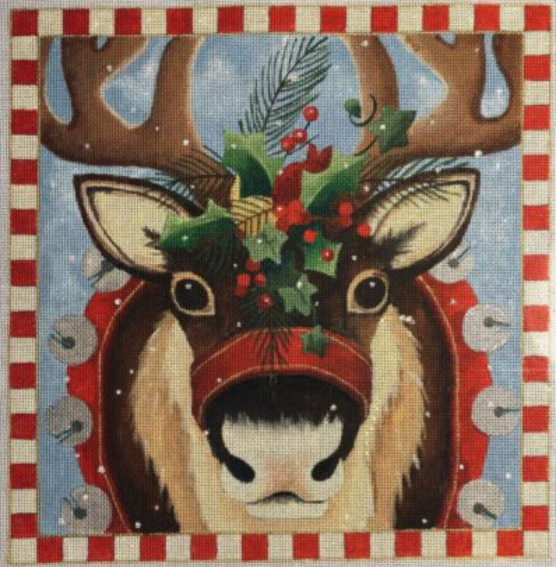 Reindeer Portrait Canvas - KC Needlepoint