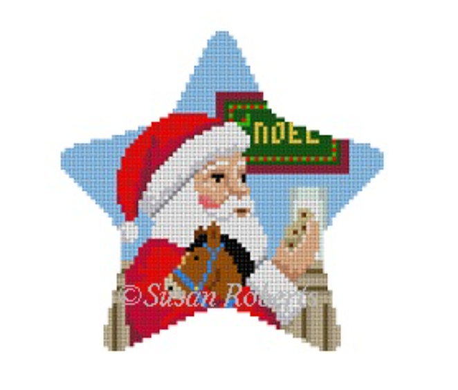 Santa's Cookies Star Canvas - KC Needlepoint