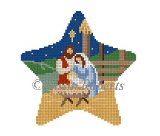 Nativity Star Canvas - KC Needlepoint