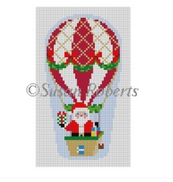 Hot Air Balloon Santa Canvas - KC Needlepoint