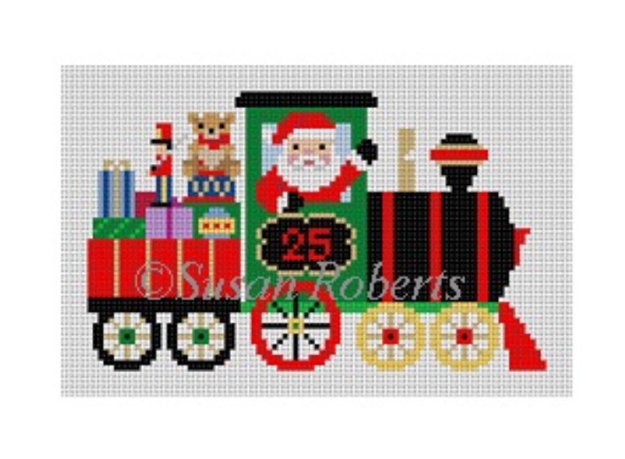 Train Santa Canvas - KC Needlepoint