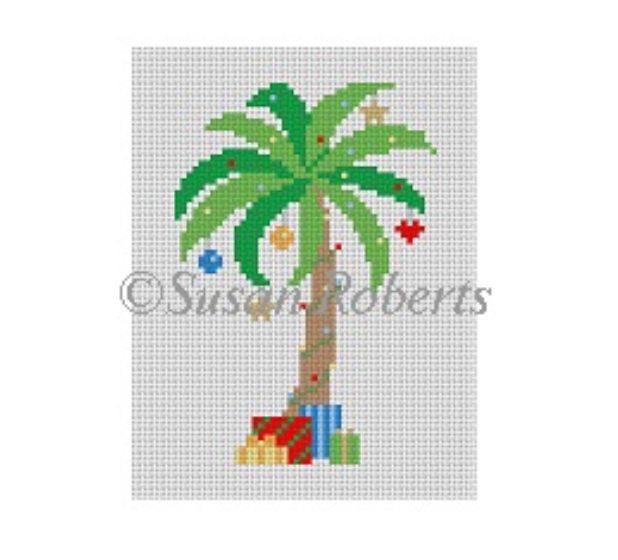 Lighted Palm Tree Canvas - KC Needlepoint