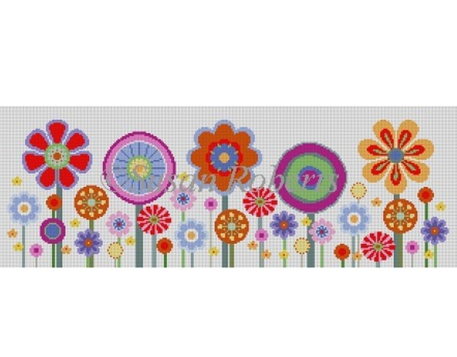 Flowers Needlepoint Canvas - KC Needlepoint