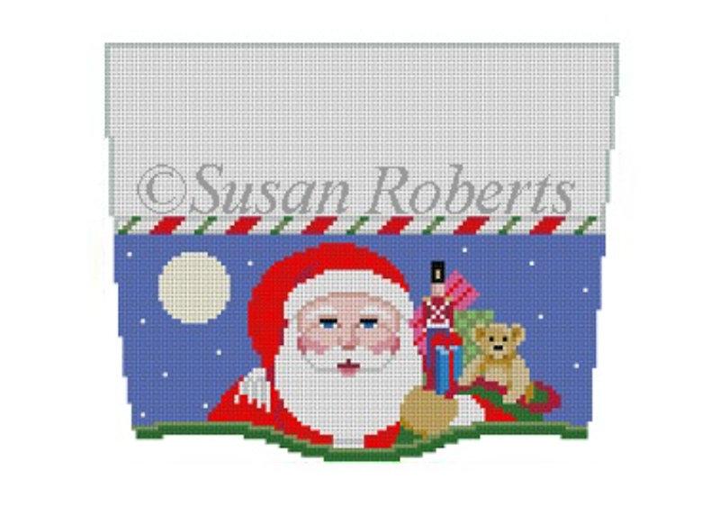 Santa and Bag Stocking Topper Canvas - KC Needlepoint