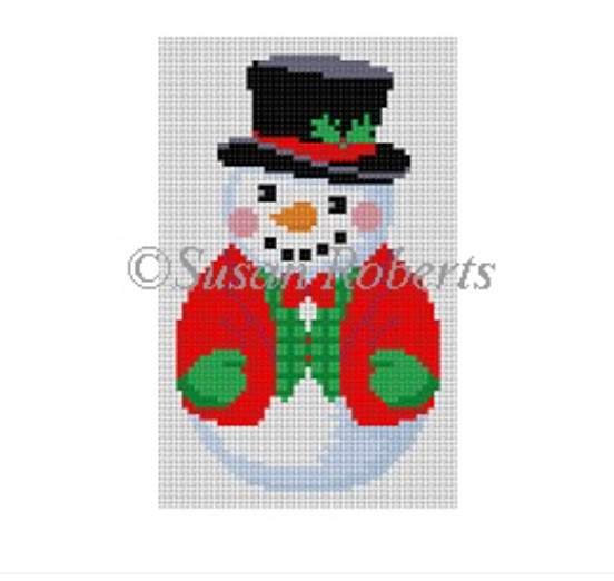 Roly Poly Snowman Canvas - KC Needlepoint