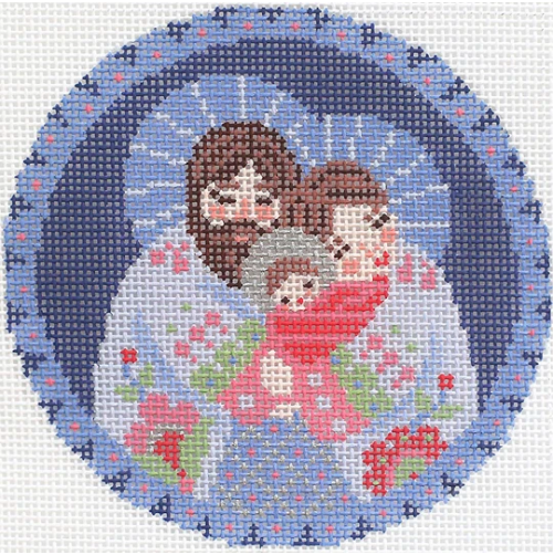 The Holy Family in Lavender Canvas - KC Needlepoint