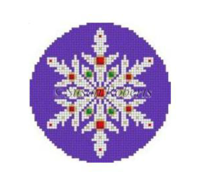 Purple Snowflake Canvas - KC Needlepoint