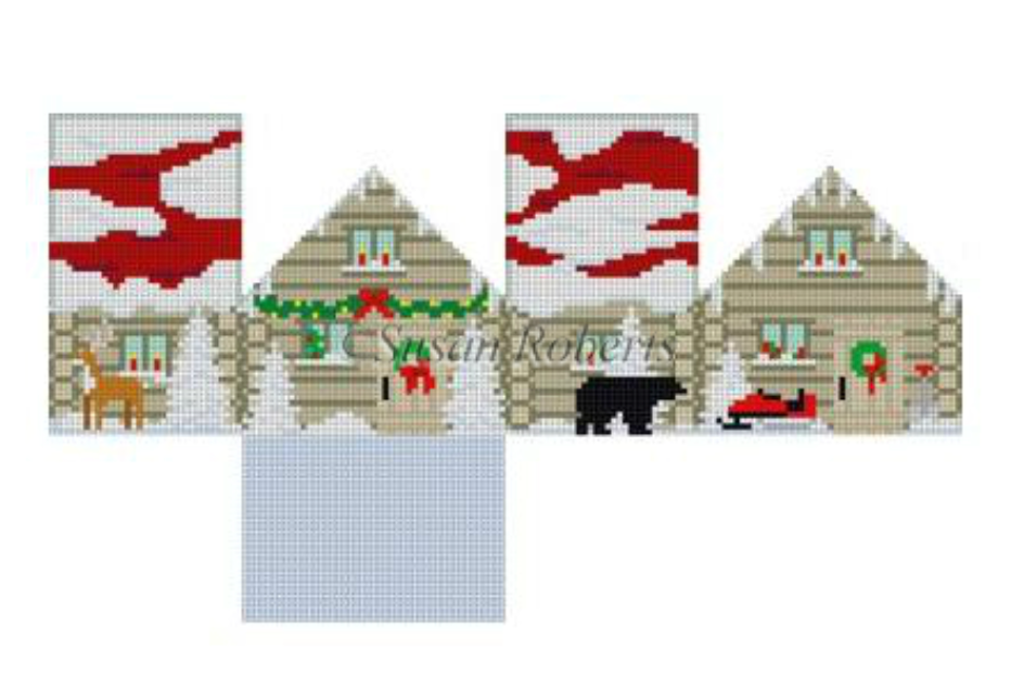Cabin in Woods Mini House Canvas - KC Needlepoint
