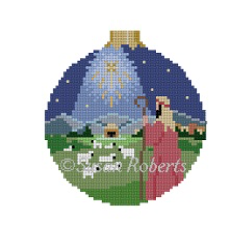 Nativity Shepherd Round Canvas - KC Needlepoint