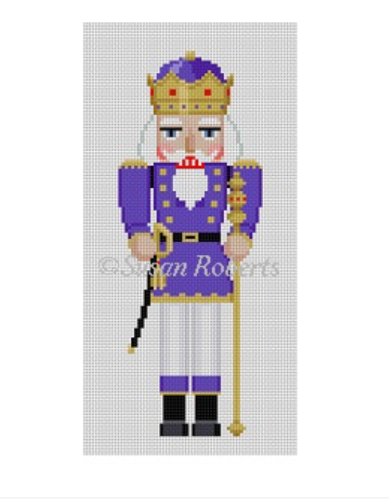 Purple King Nutcracker Canvas - KC Needlepoint