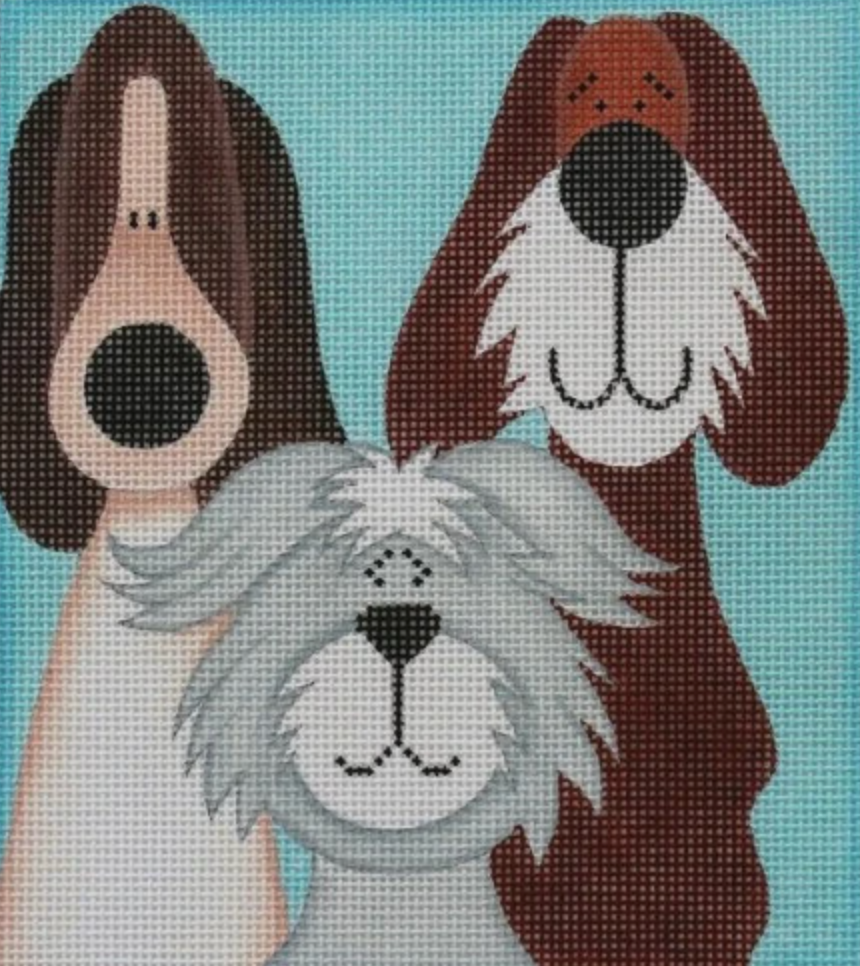 Three Tall Dogs Canvas - KC Needlepoint