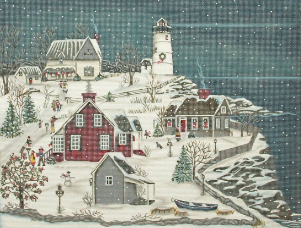 Christmas at the Lightkeepers Canvas - KC Needlepoint