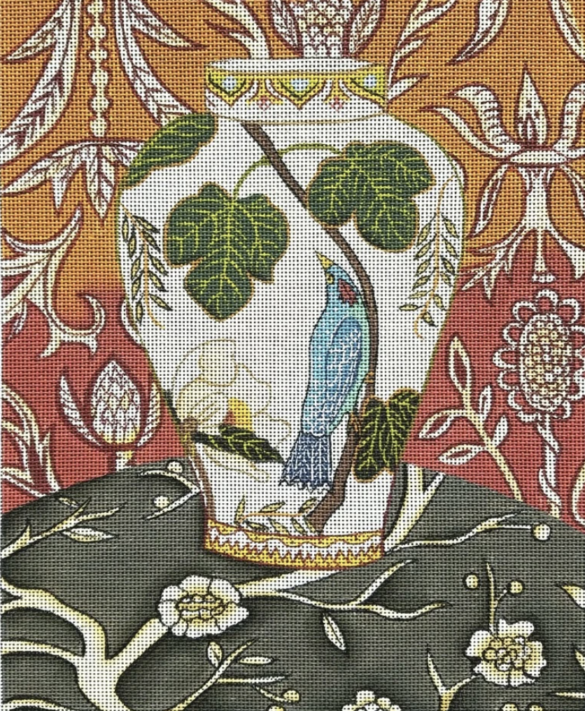Chinese Vase Canvas - KC Needlepoint