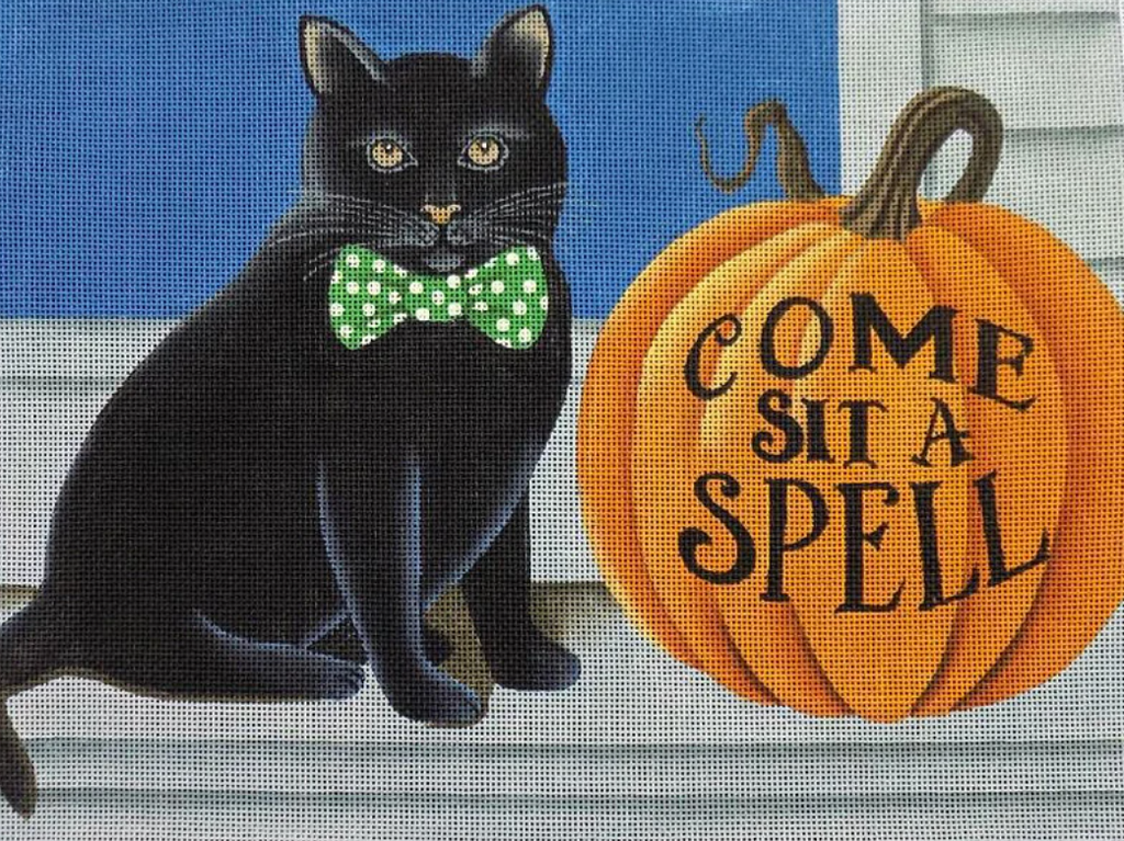 Come Sit a Spell Canvas - KC Needlepoint