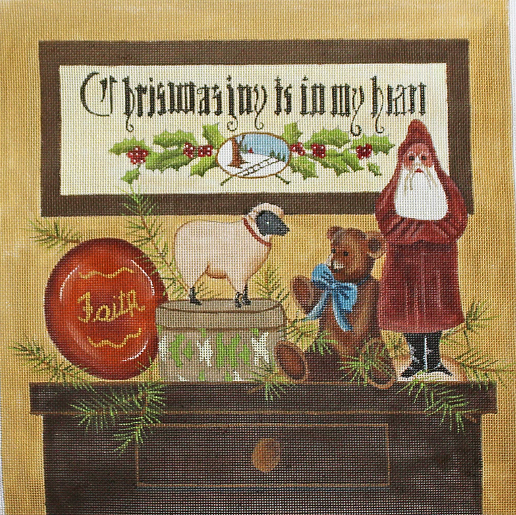 Christmas Joy is in My Heart Canvas - KC Needlepoint