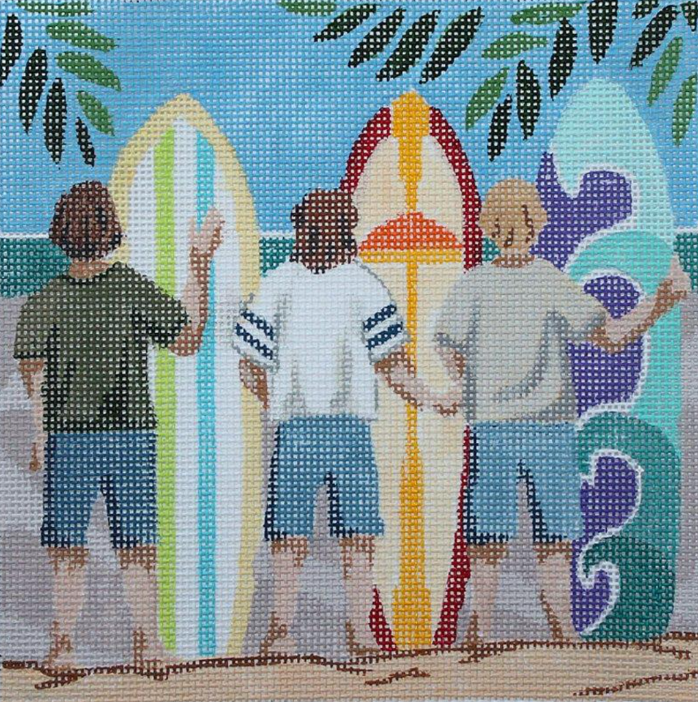 Surfer Boys Canvas - KC Needlepoint