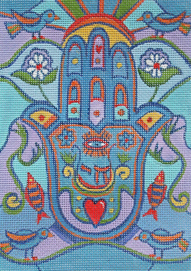 Eye of God Hamsa Canvas - KC Needlepoint