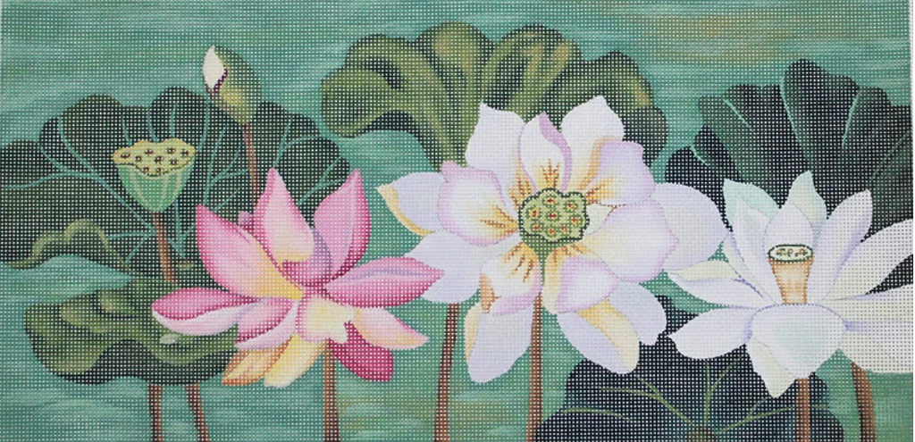 Lotus Garden Canvas - KC Needlepoint