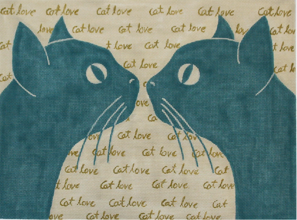 Cat Love Canvas - KC Needlepoint