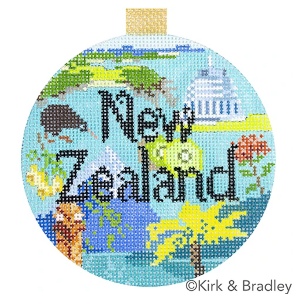 New Zealand Travel Round Needlepoint Canvas - KC Needlepoint