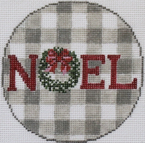 Noel Gingham Ornament Canvas - KC Needlepoint