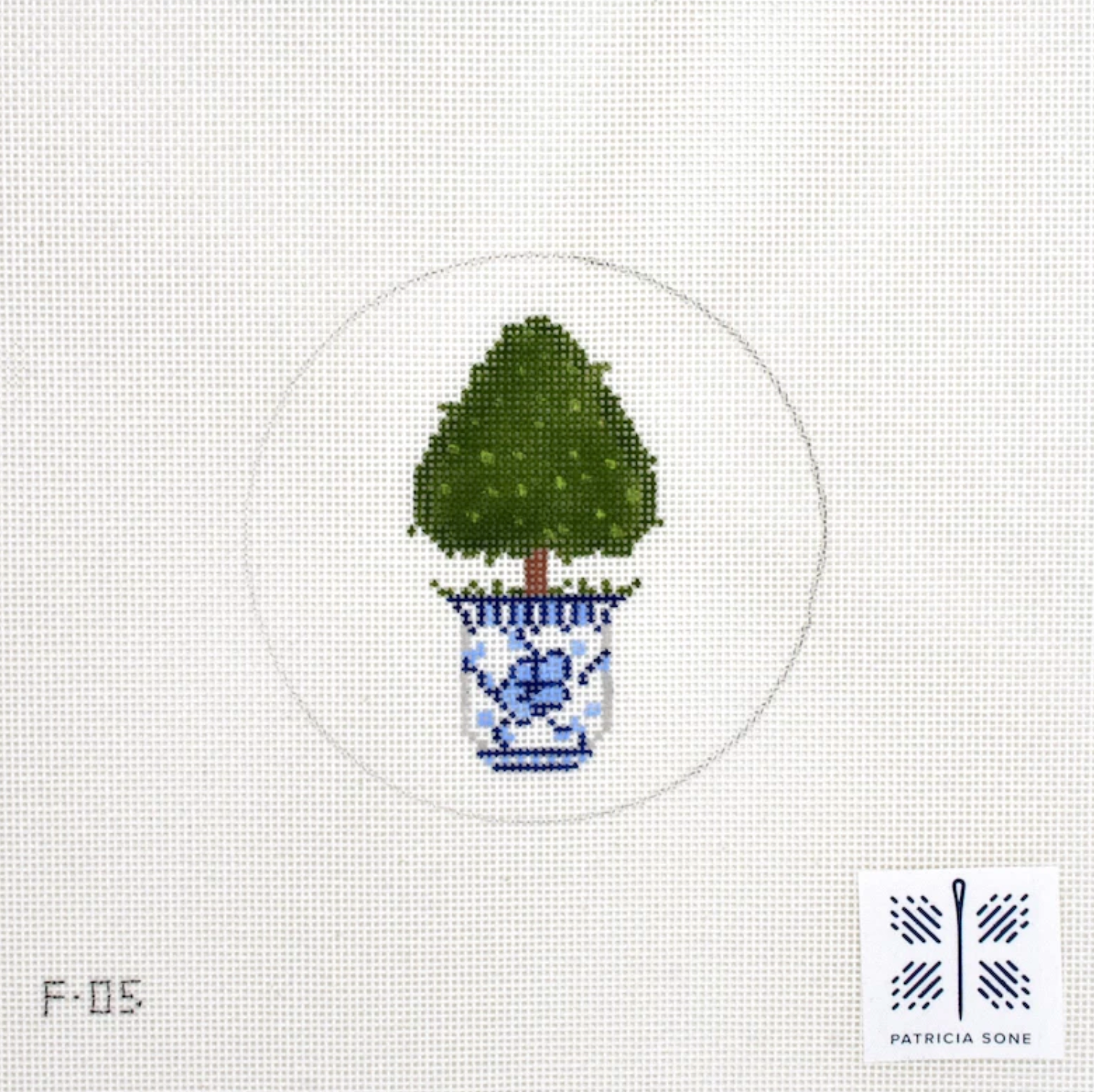 Summer Topiary Canvas - KC Needlepoint