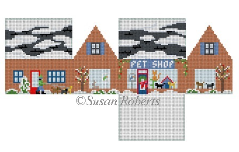 Pet Shop Mini House Canvas - KC Needlepoint
