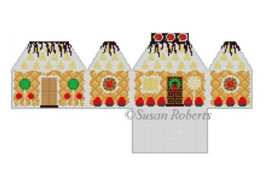 Pineapple Gingerbread House Canvas - KC Needlepoint