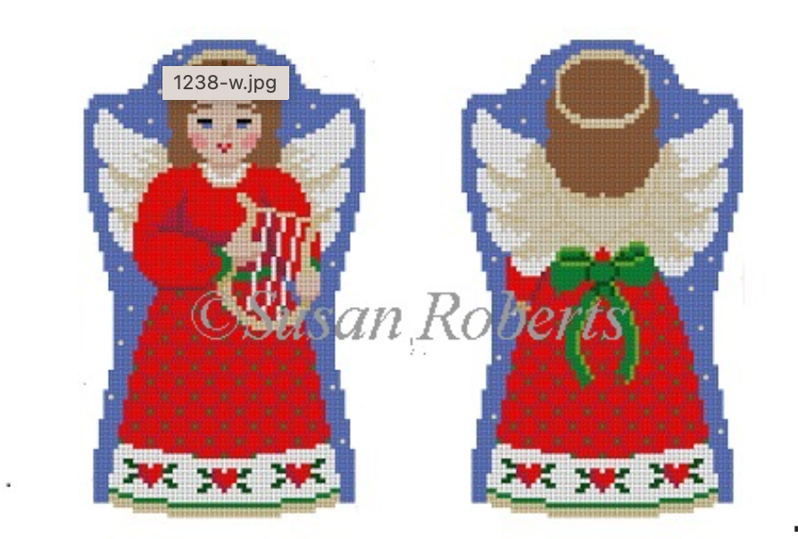 Angel with Lyre Canvas - KC Needlepoint