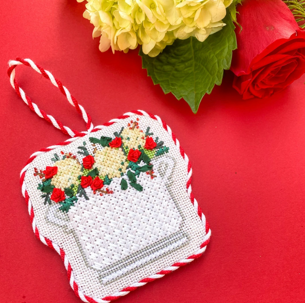 Holiday Floral Arrangement Canvas KC Needlepoint