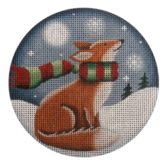 Fox Round Canvas - KC Needlepoint