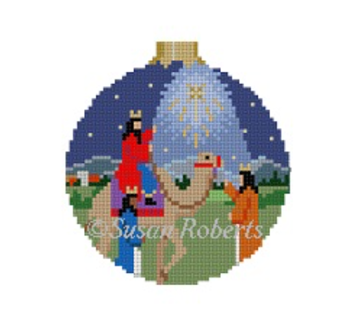 Nativity and Three Kings Round Canvas - KC Needlepoint