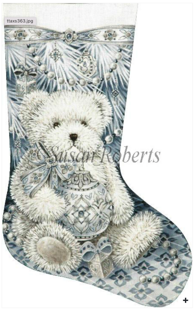 Snow Bear Stocking Canvas - KC Needlepoint