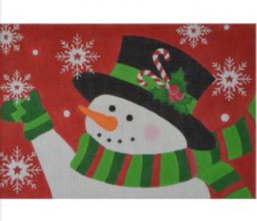 Candy Cane Snowman Canvas - KC Needlepoint