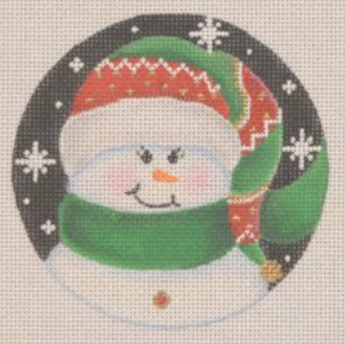Sparkles Snowman Ornament Canvas - KC Needlepoint