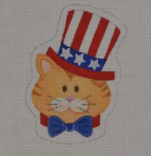 Patriotic Cat Canvas - KC Needlepoint