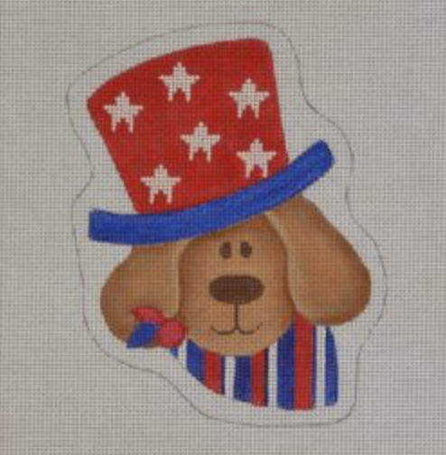 Patriotic Dog Canvas - KC Needlepoint