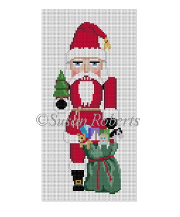 Santa with Bag and Tree Nutcracker Canvas - KC Needlepoint