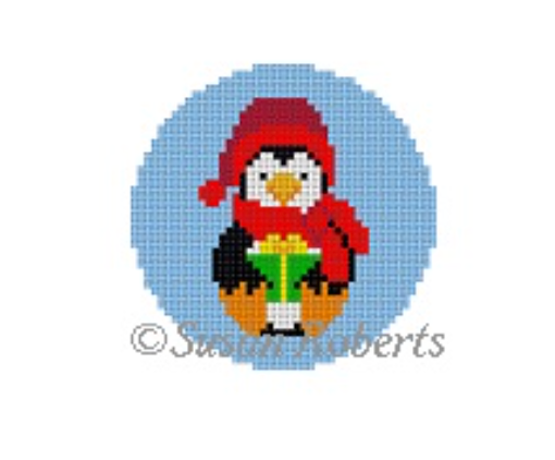 Penguin with Gift Canvas - KC Needlepoint