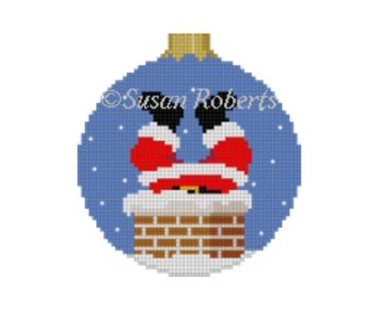 Down the Chimney Round Canvas - KC Needlepoint