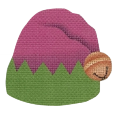 Elf Hat Pink and Green Canvas - KC Needlepoint