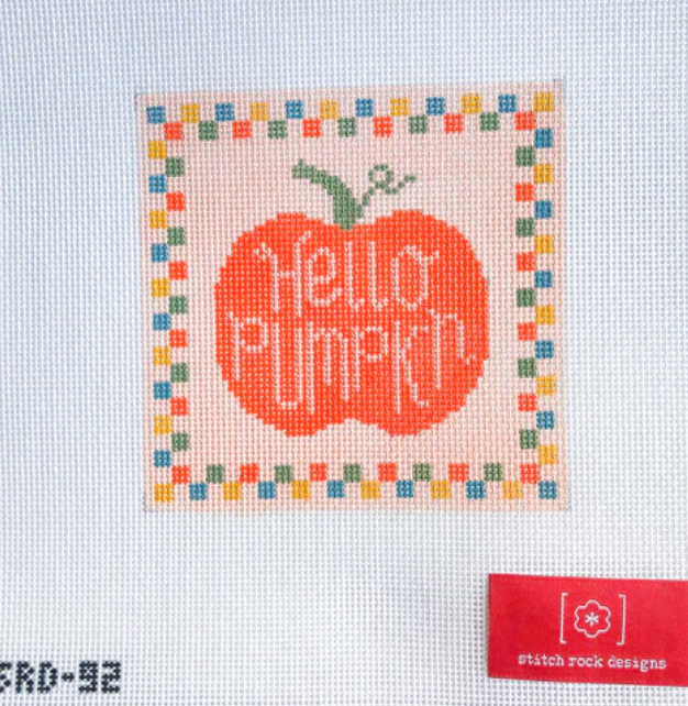 Hello Pumpkin Square Canvas - KC Needlepoint