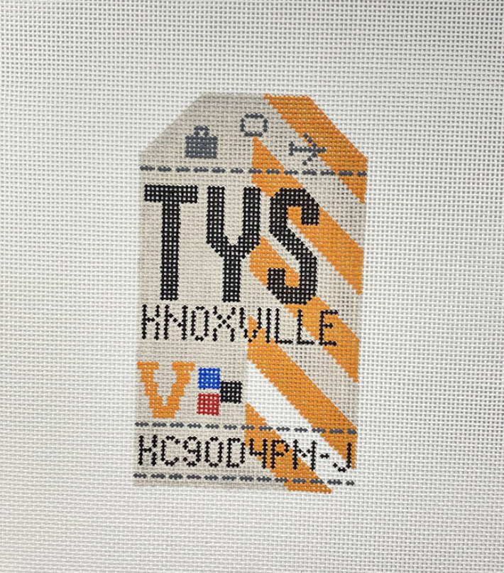Knoxville Vintage Travel Tag Canvas - KC Needlepoint