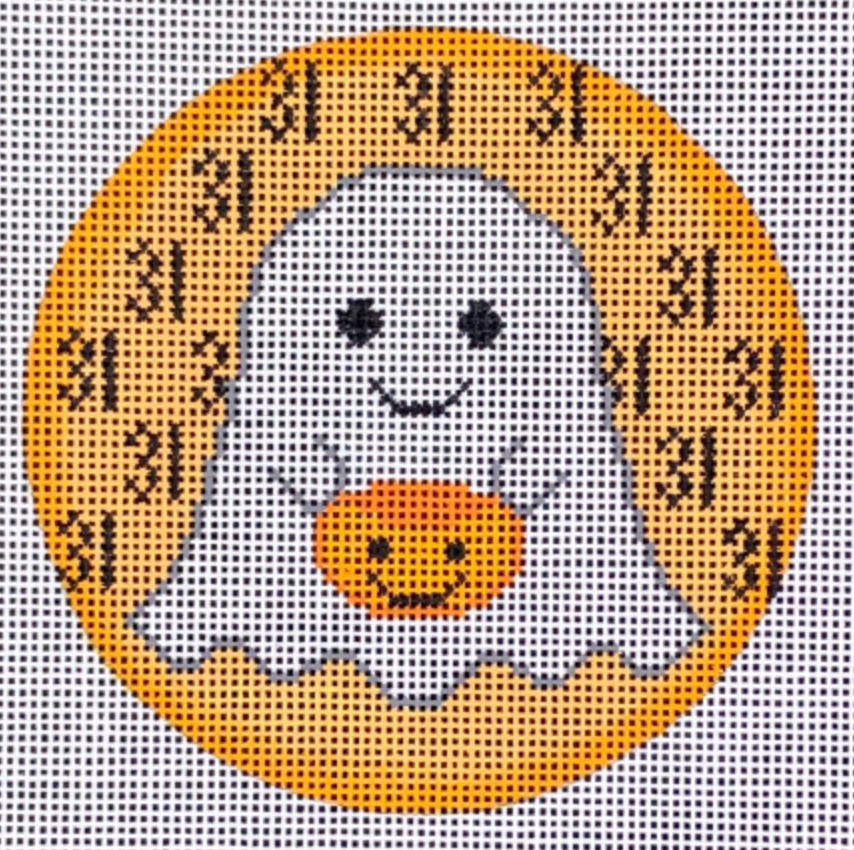 Pretty Spooky Ghost Treater Canvas - KC Needlepoint