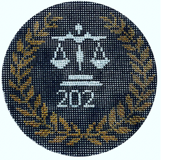 Law Round Canvas - KC Needlepoint