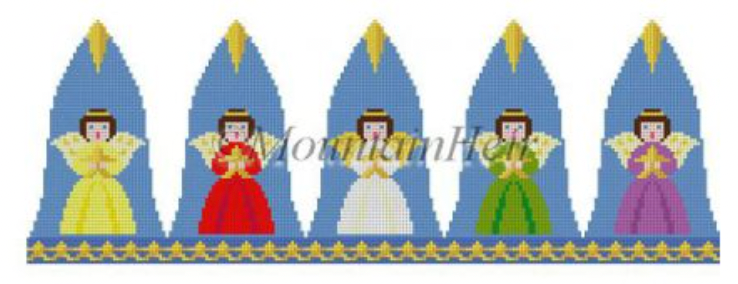 Angels and Stars 3D Bell Canvas - KC Needlepoint