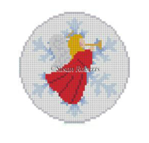 Angel Snowflake Round Canvas - KC Needlepoint