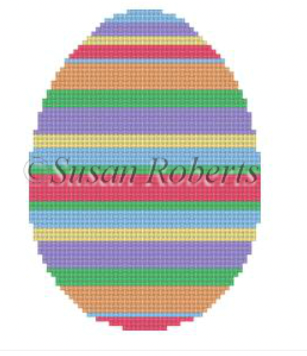 Stripes Egg Canvas - KC Needlepoint