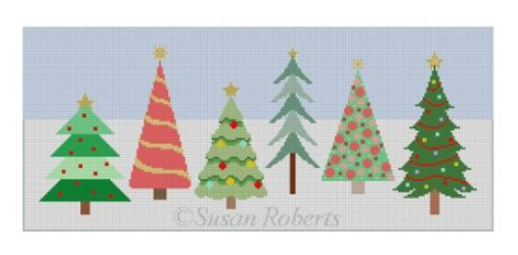 Christmas Trees Canvas - KC Needlepoint